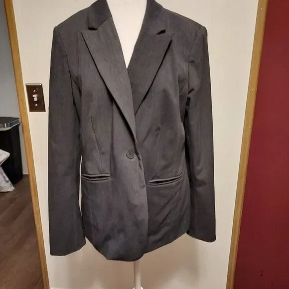 Liz Claiborne 12 EX cond pit to pit 19 1/2 length 25 Dark Grey - Picture 1 of 4